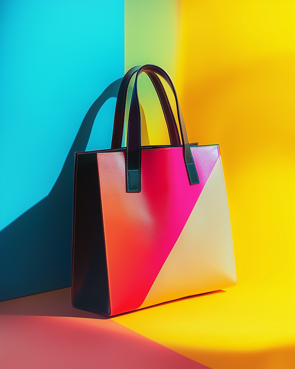Colorful geometric handbag